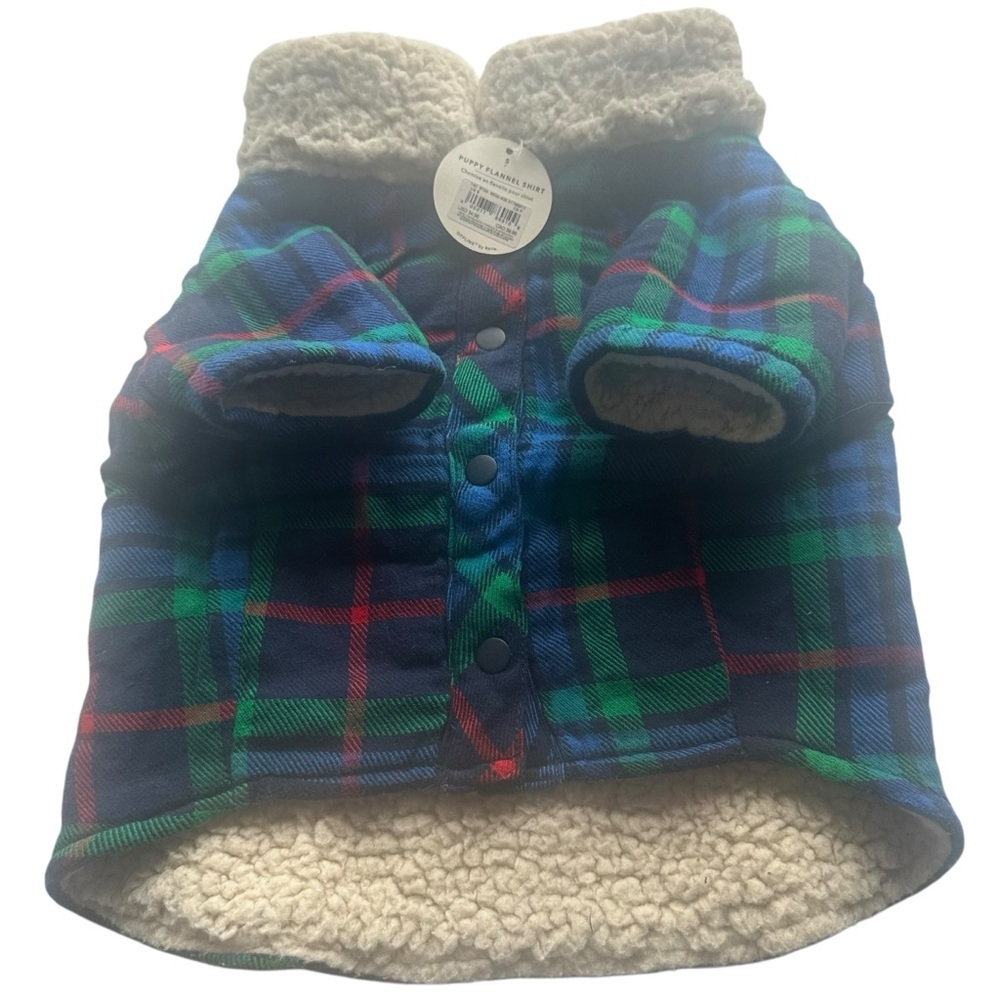 Aerie Offline Plaid Dog Jacket with Sherpa Lining Size S NWT